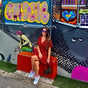 Relipop Summer Women Short Sleeve Print Dress V Neck Casual Short Dresses